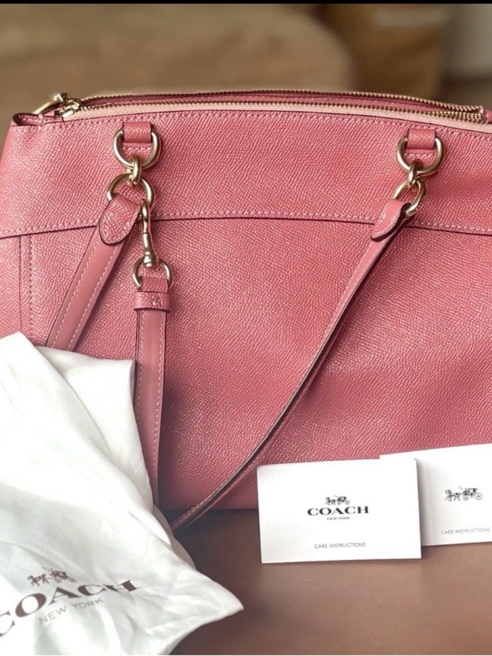 Coach Pink Leather Shoulder Bag - Picture 3 of 7